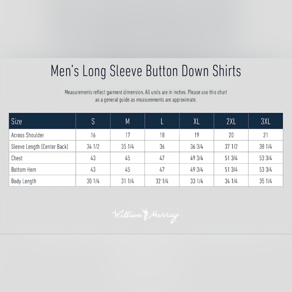 ⛳ William Murray Performance Golf Long Sleeve Button Down Shirt X-large - Picture 8 of 8